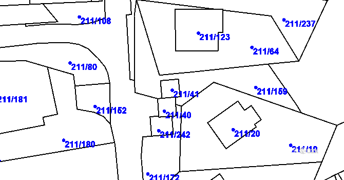 Parcela st. 211/41 v KÚ Černá v Pošumaví, Katastrální mapa