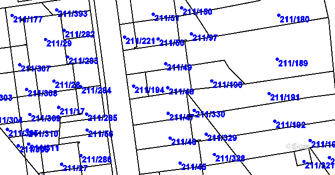 Parcela st. 211/48 v KÚ Černá v Pošumaví, Katastrální mapa