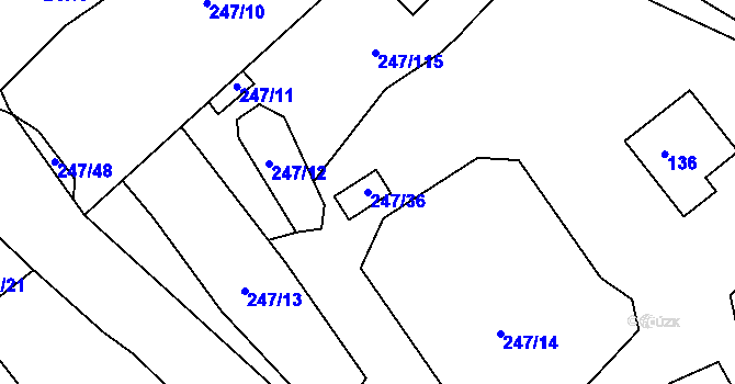 Parcela st. 247/36 v KÚ Černá v Pošumaví, Katastrální mapa