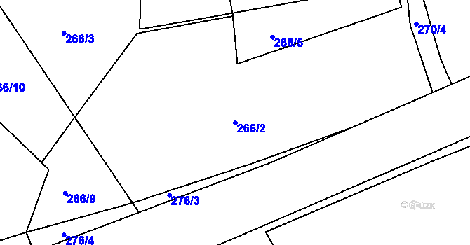 Parcela st. 266/2 v KÚ Černá v Pošumaví, Katastrální mapa