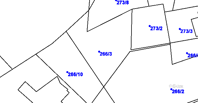 Parcela st. 266/3 v KÚ Černá v Pošumaví, Katastrální mapa