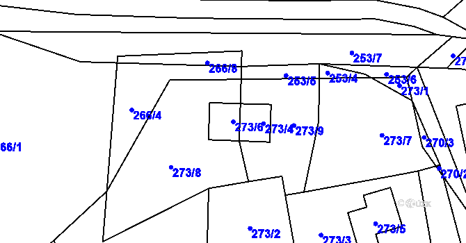 Parcela st. 273/6 v KÚ Černá v Pošumaví, Katastrální mapa