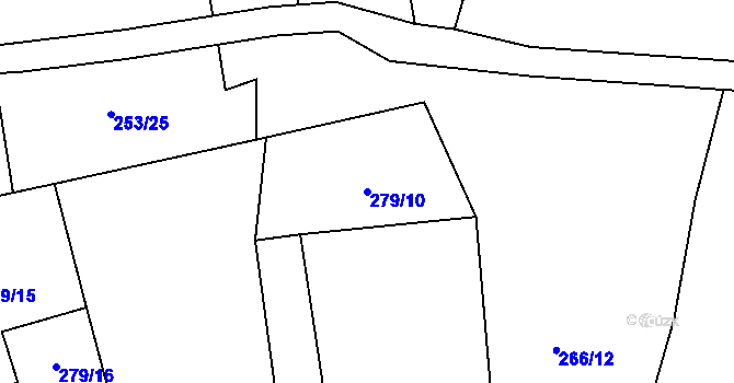 Parcela st. 279/10 v KÚ Černá v Pošumaví, Katastrální mapa