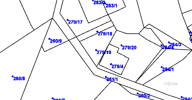 Parcela st. 279/19 v KÚ Černá v Pošumaví, Katastrální mapa