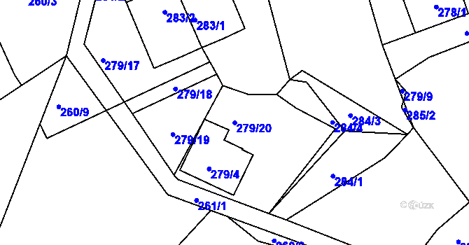 Parcela st. 279/20 v KÚ Černá v Pošumaví, Katastrální mapa