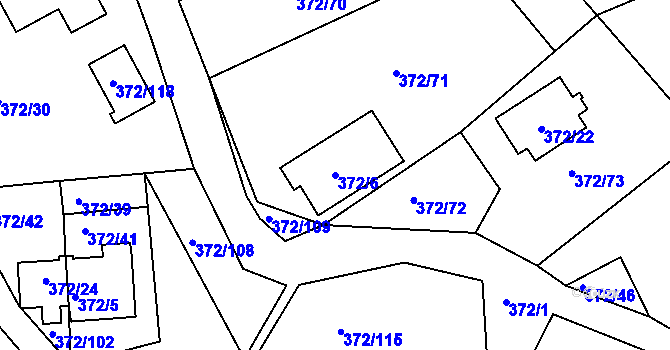 Parcela st. 372/6 v KÚ Černá v Pošumaví, Katastrální mapa
