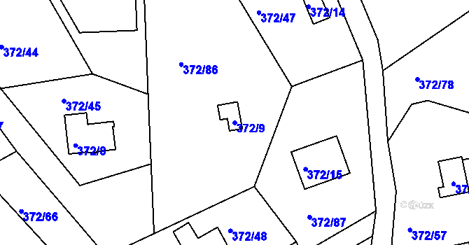 Parcela st. 372/9 v KÚ Černá v Pošumaví, Katastrální mapa
