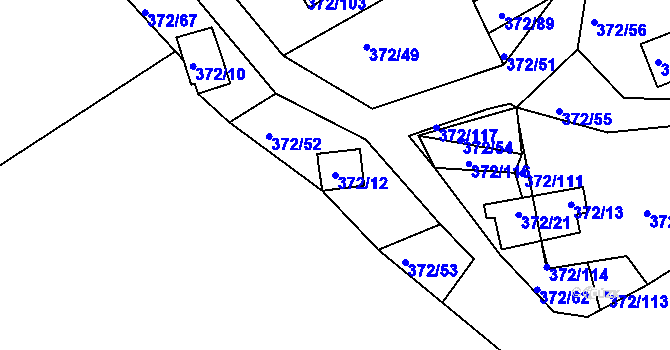 Parcela st. 372/12 v KÚ Černá v Pošumaví, Katastrální mapa