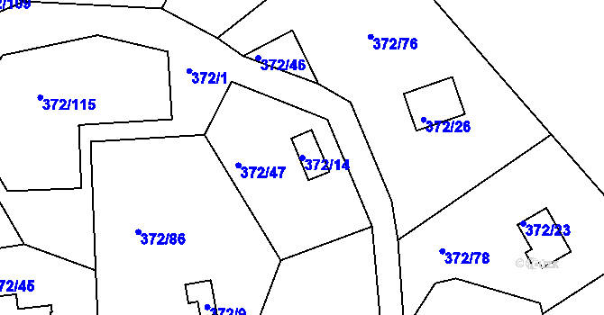 Parcela st. 372/14 v KÚ Černá v Pošumaví, Katastrální mapa