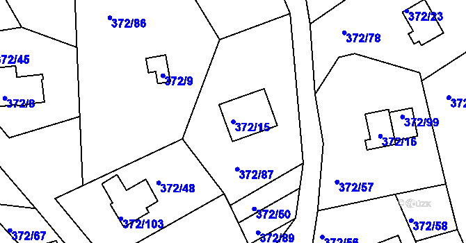 Parcela st. 372/15 v KÚ Černá v Pošumaví, Katastrální mapa