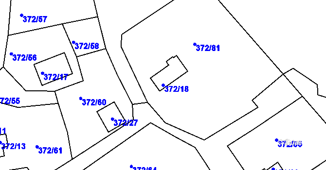Parcela st. 372/18 v KÚ Černá v Pošumaví, Katastrální mapa