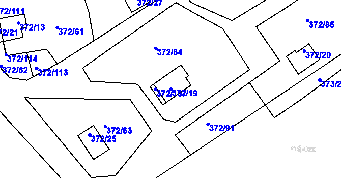 Parcela st. 372/19 v KÚ Černá v Pošumaví, Katastrální mapa