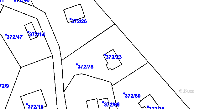 Parcela st. 372/23 v KÚ Černá v Pošumaví, Katastrální mapa