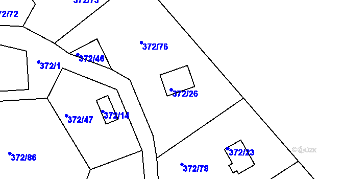 Parcela st. 372/26 v KÚ Černá v Pošumaví, Katastrální mapa