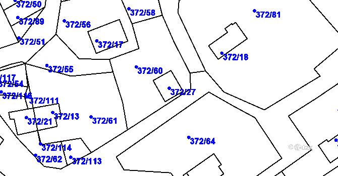 Parcela st. 372/27 v KÚ Černá v Pošumaví, Katastrální mapa