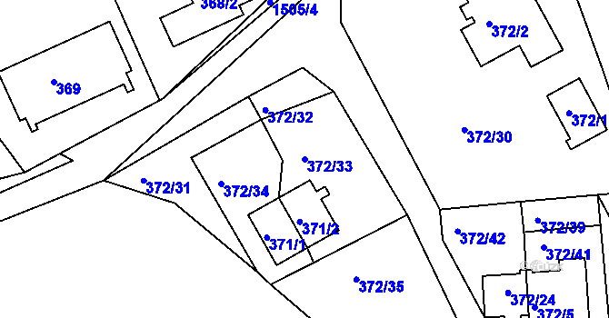 Parcela st. 372/33 v KÚ Černá v Pošumaví, Katastrální mapa