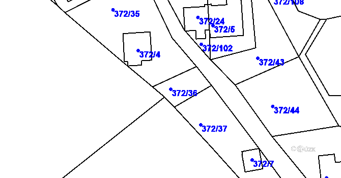 Parcela st. 372/36 v KÚ Černá v Pošumaví, Katastrální mapa