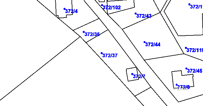 Parcela st. 372/37 v KÚ Černá v Pošumaví, Katastrální mapa