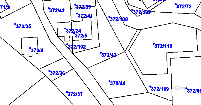 Parcela st. 372/43 v KÚ Černá v Pošumaví, Katastrální mapa