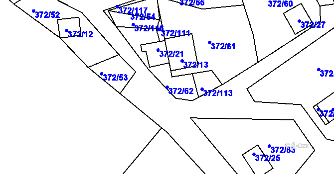 Parcela st. 372/62 v KÚ Černá v Pošumaví, Katastrální mapa