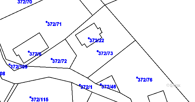 Parcela st. 372/73 v KÚ Černá v Pošumaví, Katastrální mapa