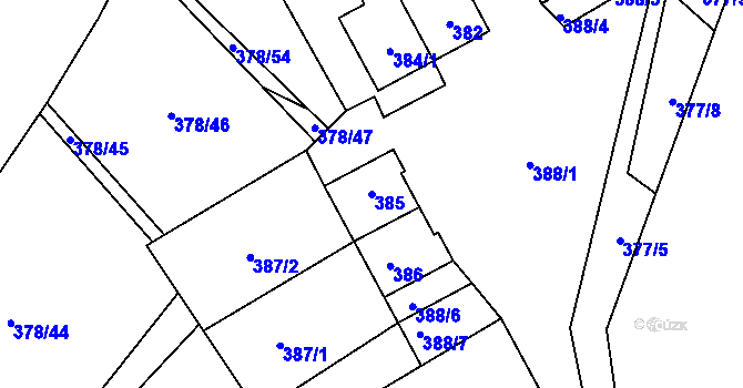 Parcela st. 385 v KÚ Černá v Pošumaví, Katastrální mapa