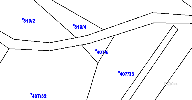 Parcela st. 407/6 v KÚ Černá v Pošumaví, Katastrální mapa
