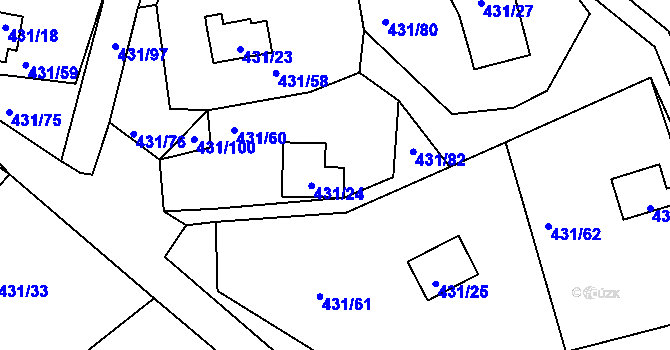 Parcela st. 431/67 v KÚ Černá v Pošumaví, Katastrální mapa