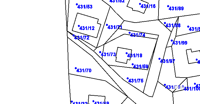 Parcela st. 431/73 v KÚ Černá v Pošumaví, Katastrální mapa