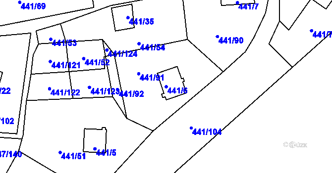 Parcela st. 441/6 v KÚ Černá v Pošumaví, Katastrální mapa