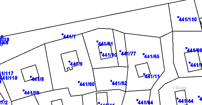 Parcela st. 441/10 v KÚ Černá v Pošumaví, Katastrální mapa