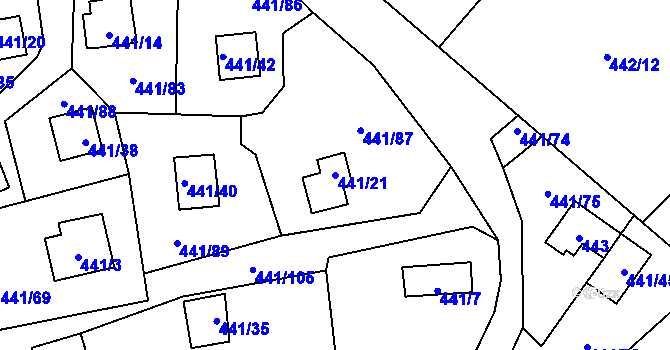 Parcela st. 441/21 v KÚ Černá v Pošumaví, Katastrální mapa