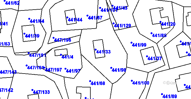 Parcela st. 441/33 v KÚ Černá v Pošumaví, Katastrální mapa