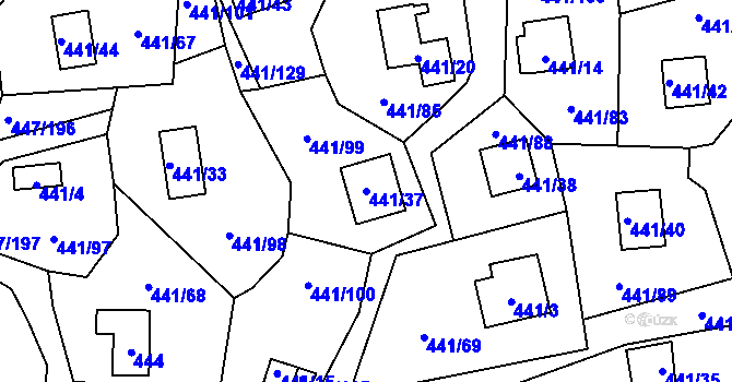 Parcela st. 441/37 v KÚ Černá v Pošumaví, Katastrální mapa