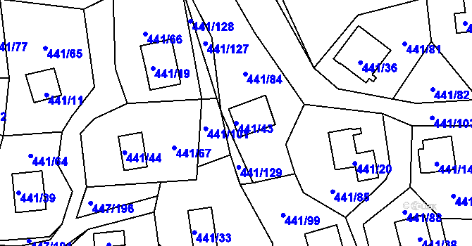 Parcela st. 441/43 v KÚ Černá v Pošumaví, Katastrální mapa