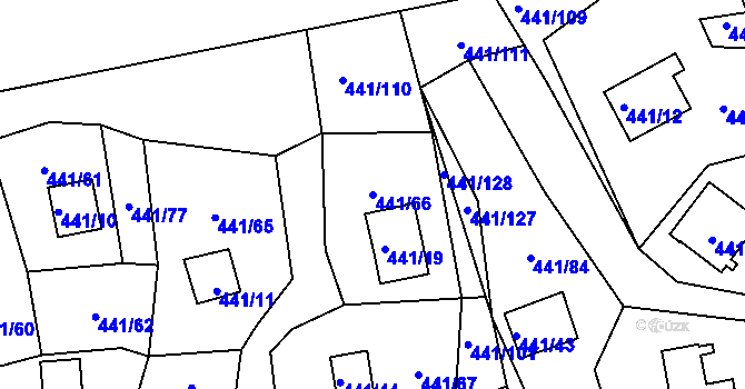 Parcela st. 441/66 v KÚ Černá v Pošumaví, Katastrální mapa