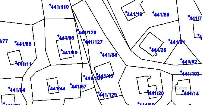 Parcela st. 441/84 v KÚ Černá v Pošumaví, Katastrální mapa