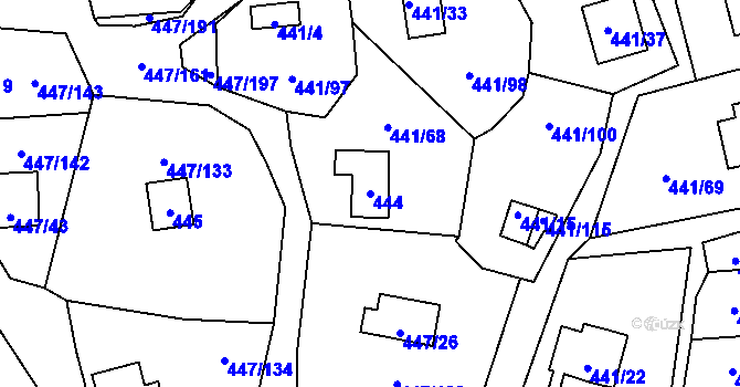 Parcela st. 444 v KÚ Černá v Pošumaví, Katastrální mapa