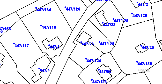 Parcela st. 447/23 v KÚ Černá v Pošumaví, Katastrální mapa