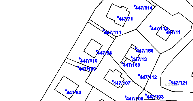 Parcela st. 447/54 v KÚ Černá v Pošumaví, Katastrální mapa