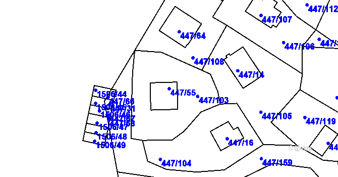 Parcela st. 447/55 v KÚ Černá v Pošumaví, Katastrální mapa