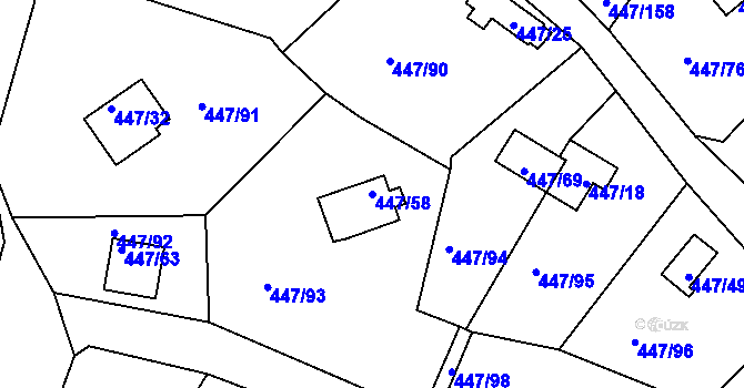 Parcela st. 447/58 v KÚ Černá v Pošumaví, Katastrální mapa