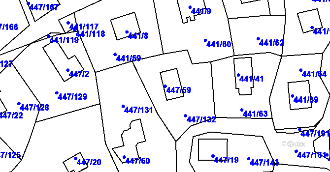Parcela st. 447/59 v KÚ Černá v Pošumaví, Katastrální mapa