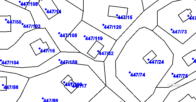 Parcela st. 447/62 v KÚ Černá v Pošumaví, Katastrální mapa