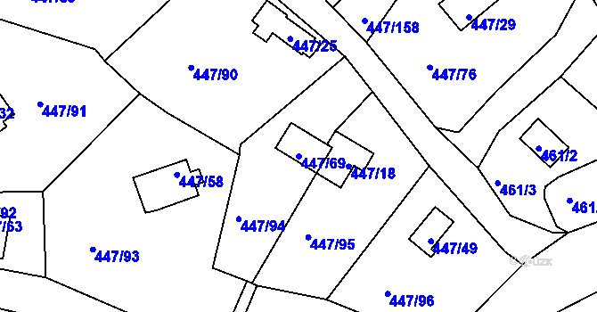 Parcela st. 447/69 v KÚ Černá v Pošumaví, Katastrální mapa