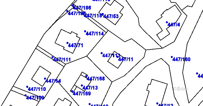 Parcela st. 447/113 v KÚ Černá v Pošumaví, Katastrální mapa