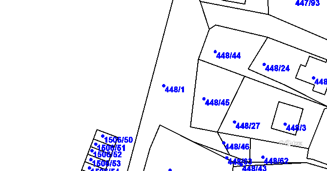 Parcela st. 448/1 v KÚ Černá v Pošumaví, Katastrální mapa