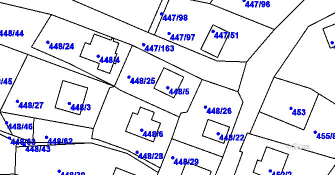 Parcela st. 448/5 v KÚ Černá v Pošumaví, Katastrální mapa