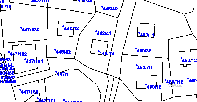 Parcela st. 448/19 v KÚ Černá v Pošumaví, Katastrální mapa