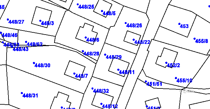 Parcela st. 448/29 v KÚ Černá v Pošumaví, Katastrální mapa